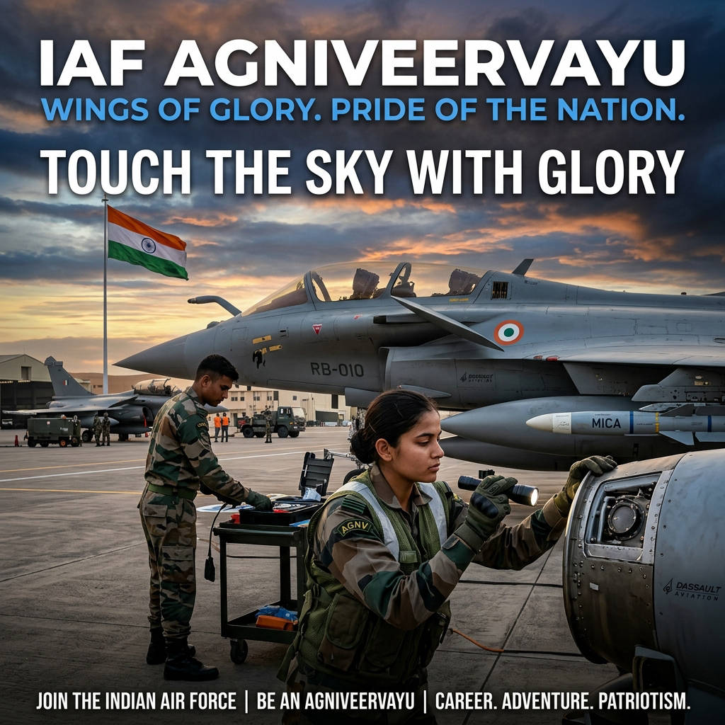Agniveervayu Personnel Working Near Rafale Fighter Jet
