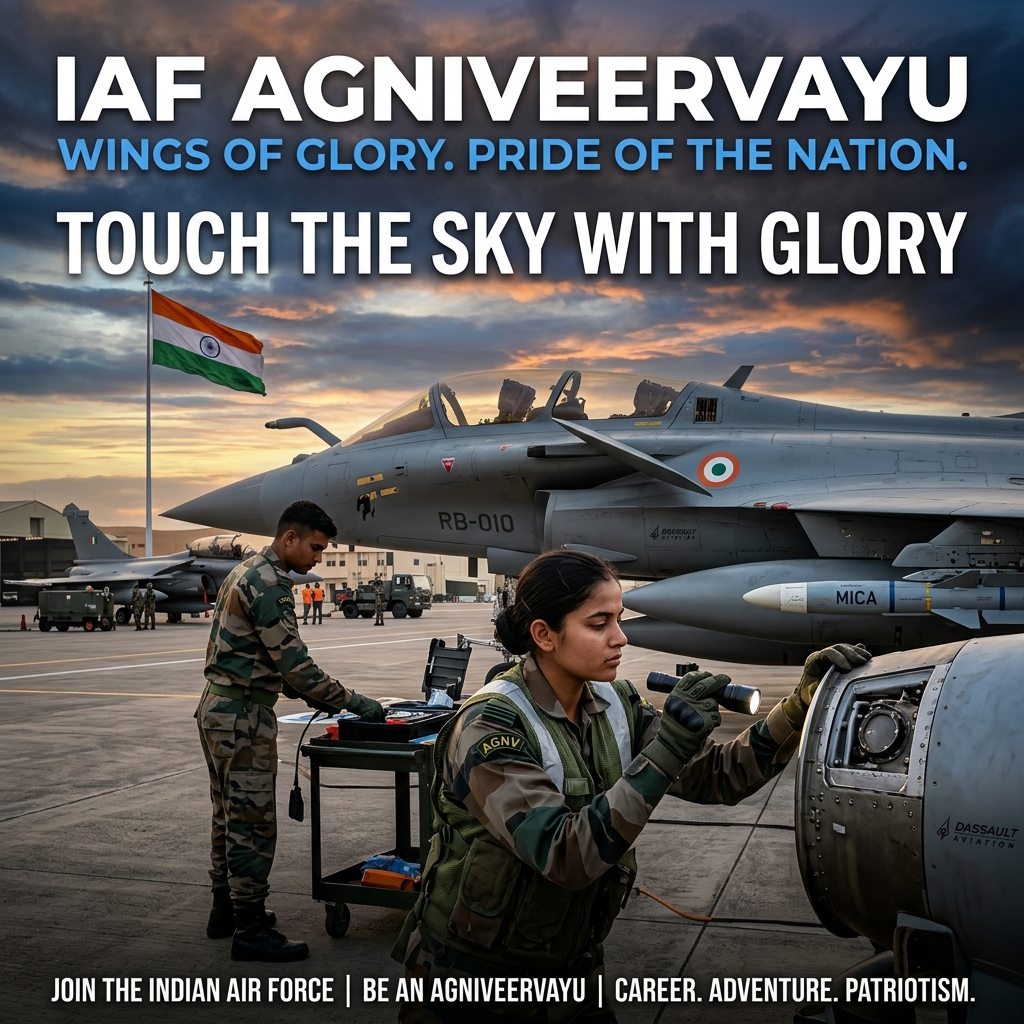 Agniveervayu Personnel Working Near Rafale Fighter Jet